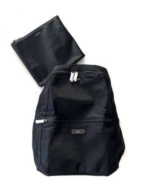 TUMI Just In Case Backpack in Black/Gunmetal Unisex Monogram CL